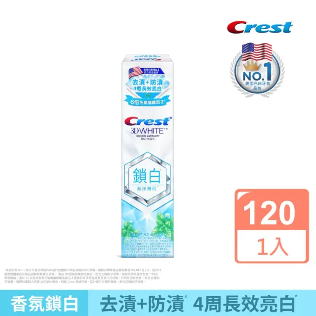 【Crest】3DWhite 香氛鎖白牙膏 120g 牙齒美白(岡山夢•白桃 / 清柚•白茶)