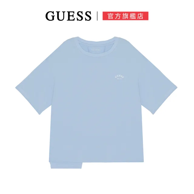 【GUESS】個性下擺不規則感拼接短T(三色可選)