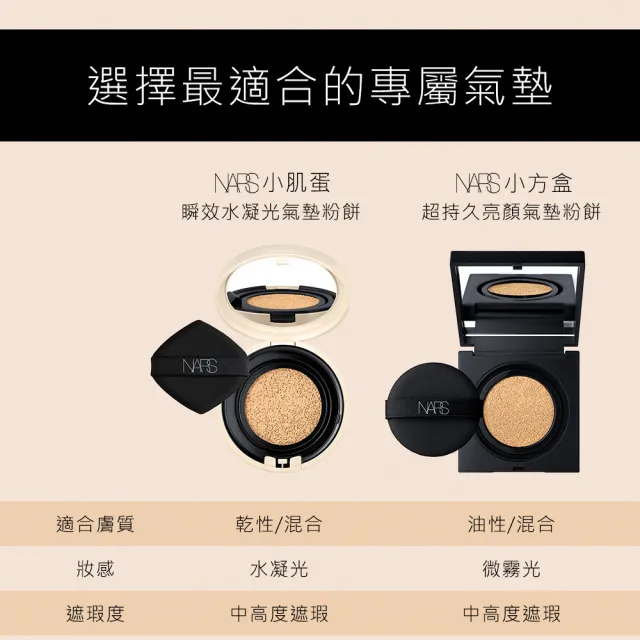 【NARS】超持久亮顏氣墊粉餅粉盒(小方盒)