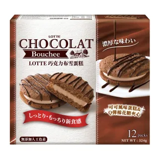 【Lotte 樂天】LOTTE 巧克力布雪蛋糕 12顆