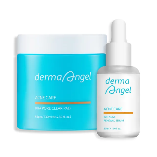 【derma Angel 護妍天使】日日發光煥膚1+1組(三重酸煥膚精華30ml+毛孔淨化爽膚棉)