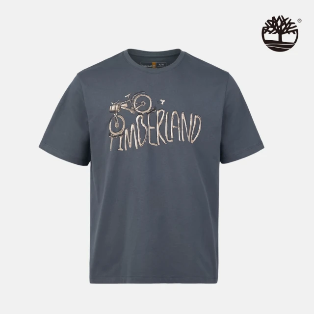 Timberland 中性深灰色圖案短袖T恤(A2P6XDH3)