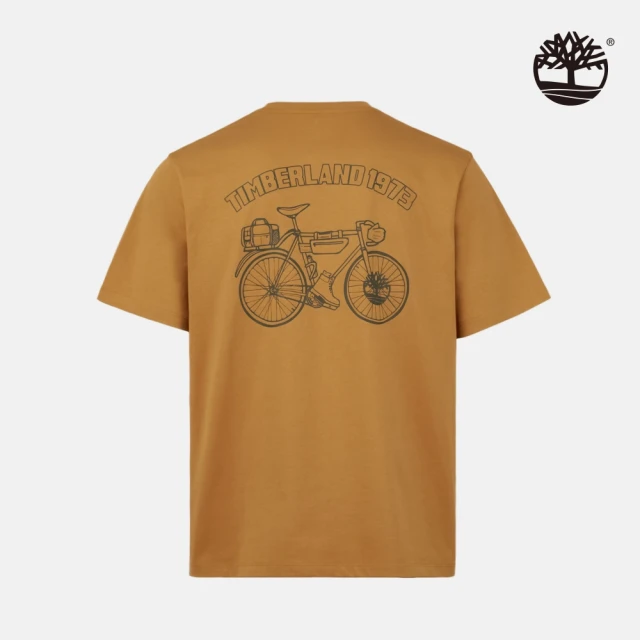 Timberland 中性褐灰色背後圖案短袖T恤(A2PBJ