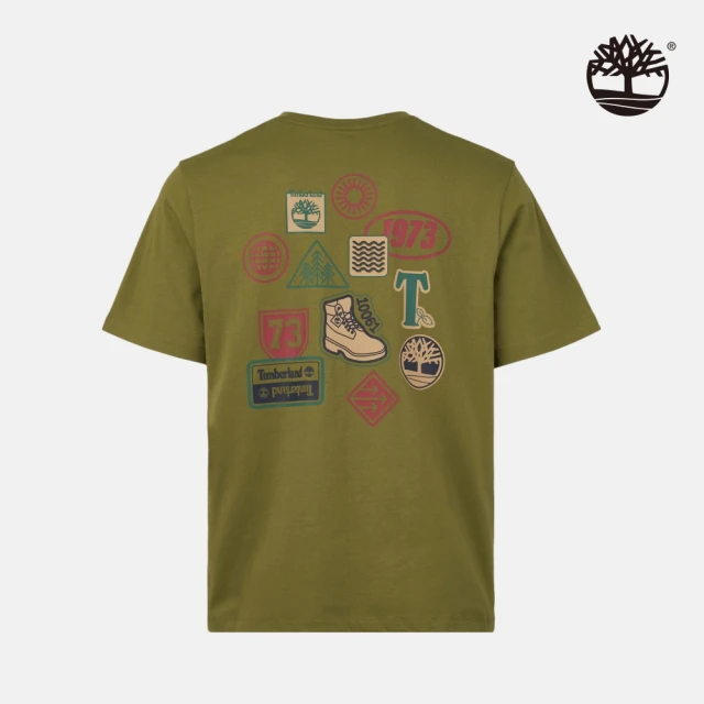 Timberland 中性綠色背後圖案短袖T恤(A2NZ1V46)