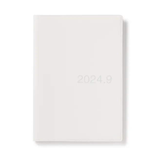 【MUJI 無印良品】上質紙月週筆記本/2024年8月開始/白灰.B6