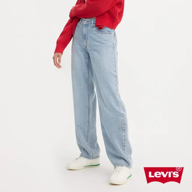 【LEVIS 官方旗艦】女款 Baggy Dad中腰牛仔褲 / 輕磅丹寧 / 天絲棉 / 中直筒  人氣新品 A3494-0033