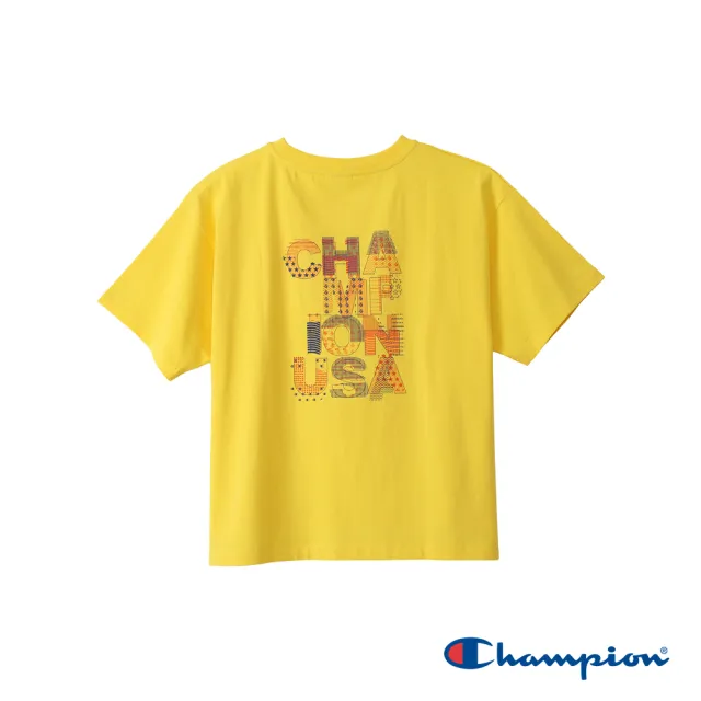 【Champion】官方直營-純棉印花短袖TEE-女(黃色)