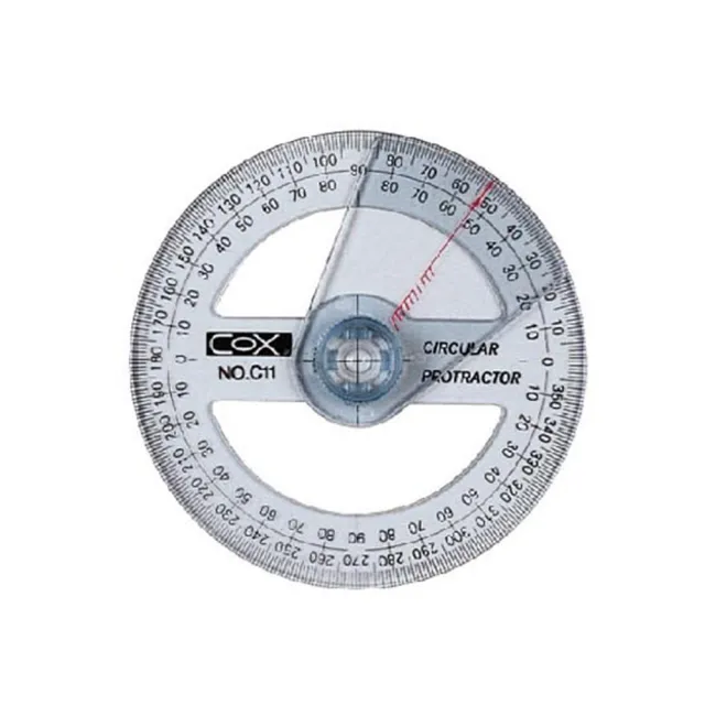 【COX 三燕】可旋轉圓形尺 C11(量角器)