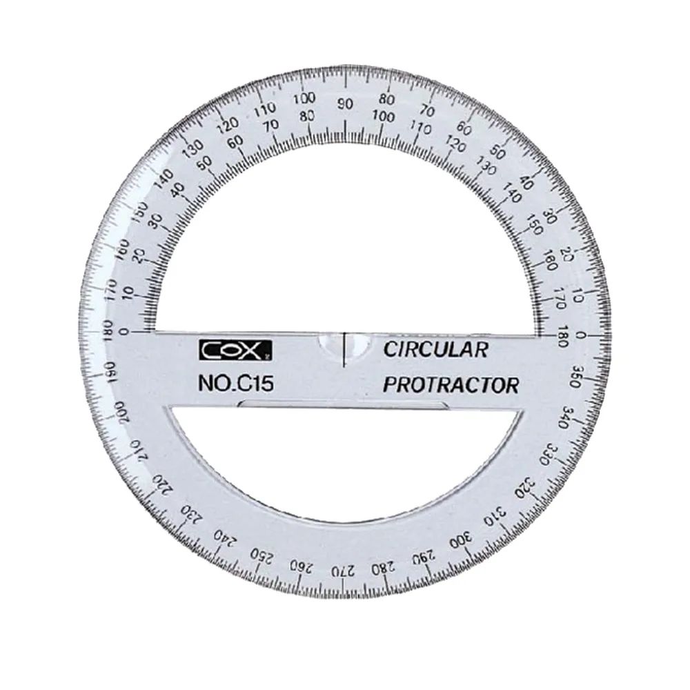 【COX 三燕】圓形尺 15cm C15(量角器)