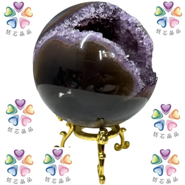 恬芯晶品】烏拉圭開口笑晶球招財晶洞擺件FC32有球必應(拋光水晶
