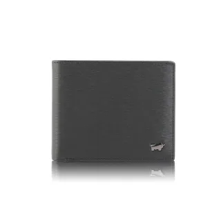 【BRAUN BUFFEL 德國小金牛】台灣總代理 波索 12卡中間翻透明窗短夾-黑色(BF386-317-BK)