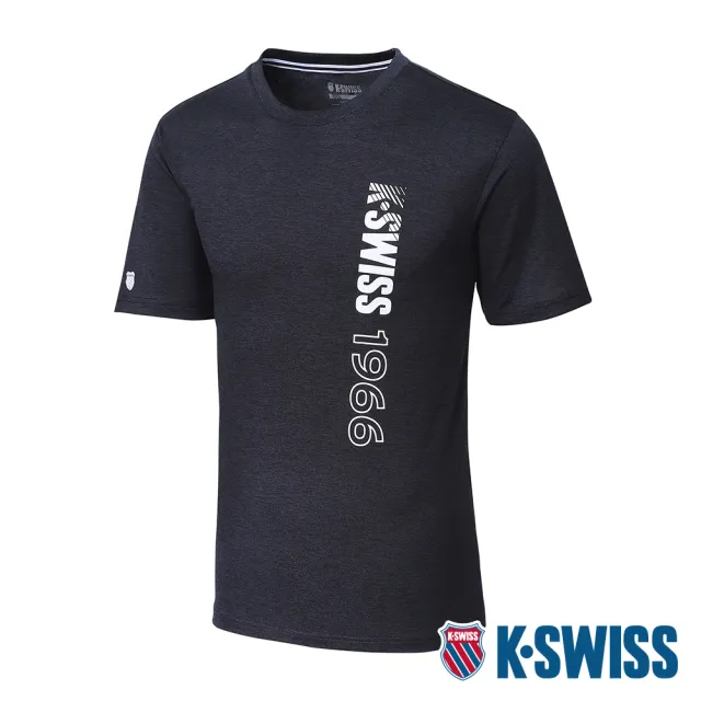 【K-SWISS】排汗T恤 PF Tee-男-黑灰(1010239-057)