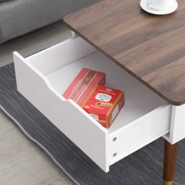 【IDEA】英倫機能木製收納升降高腳茶几/餐桌(摺疊桌)