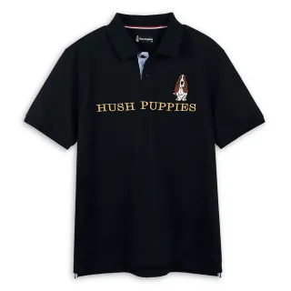【Hush Puppies】男裝 POLO衫 男裝素色經典品牌立體英文刺繡狗短袖POLO衫(丈青 / 43101902)