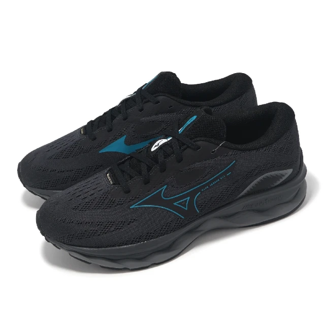 MIZUNO 美津濃 慢跑鞋 Wave Serene GTX 男鞋 黑 防水 緩衝 全黑 運動鞋 美津濃(J1GC2460-01)