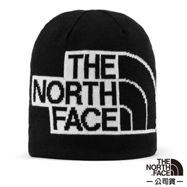 The North Face 彈性透氣時尚針織保暖毛帽_深帽口/可覆耳.毛線帽.護耳帽(5FW8-KY4 黑 V)