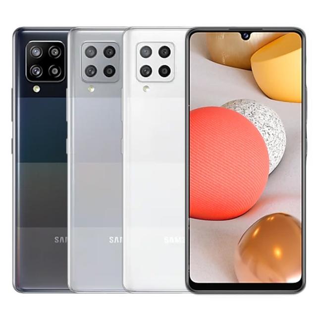 SAMSUNG 三星 Galaxy A42 5G 智慧型手機，搭載 Snapdragon 750G 八核心處理器，6GB RAM 與 128GB 儲存空間，6.6 吋 AMOLED 螢幕解析度 1600x720，提供流暢的 5G 上網體驗。主相機 6400 萬畫素，前置 3200 萬畫素，5000mAh 大容量電池，支援防塵防潑水、指紋辨識與雙卡雙待。顏色選擇白色、黑色、灰色，適合日常使用與娛樂需求，享 6 個月保固。