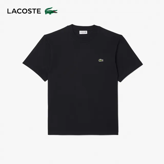 【LACOSTE】男裝-經典版型logo棉質短袖T恤(黑色)