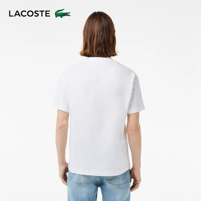 【LACOSTE】男裝-經典版型logo棉質短袖T恤(白色)