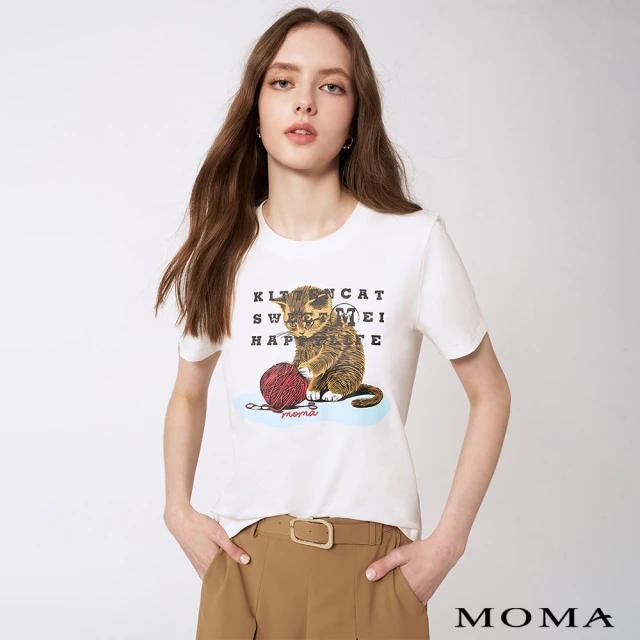 MOMAMOMA 可愛貓咪圓領T恤(三色)