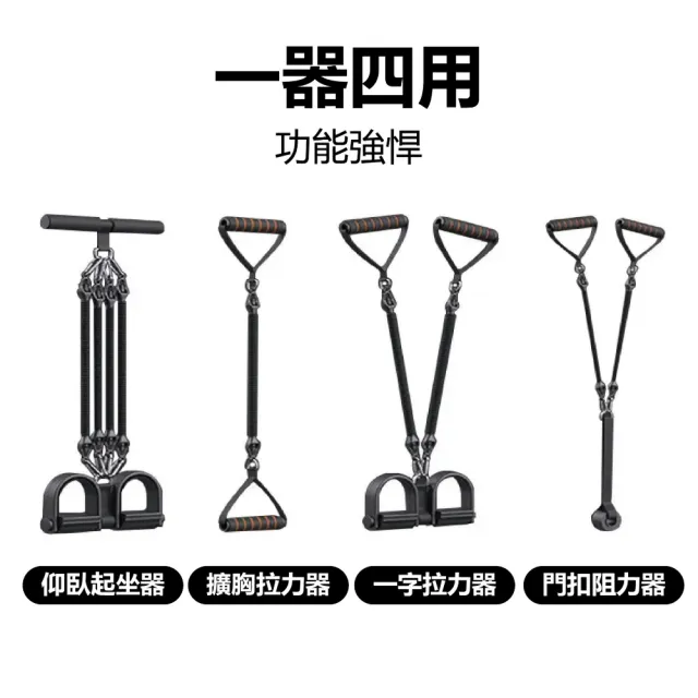 【keep power】重訓腳蹬拉力器 多功能訓練器 拉伸鍛煉器(50磅 75磅 100磅 仰臥起坐輔助)