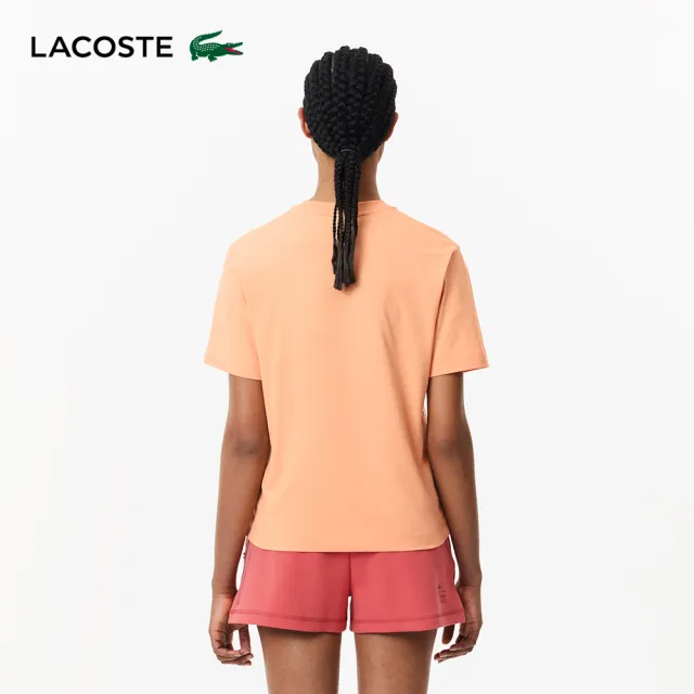 【LACOSTE】女裝-寬鬆版型輕質短袖T恤(橘色)