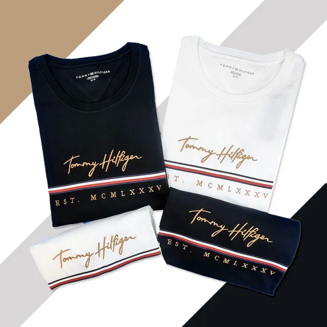 【Tommy Hilfiger】TOMMY短T 刺繡 圓領短T T恤 情侶裝 經典大LOGO一字短袖(多款可選版型偏大)