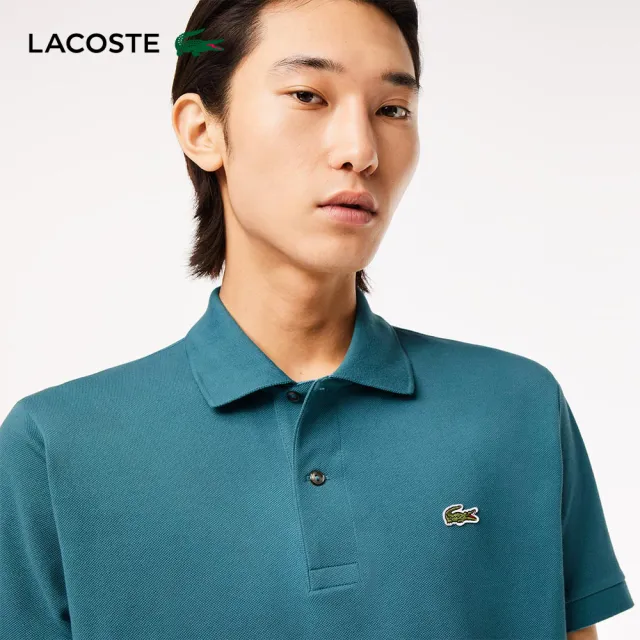 【LACOSTE】男裝-經典L1212短袖Polo衫(藍綠色)