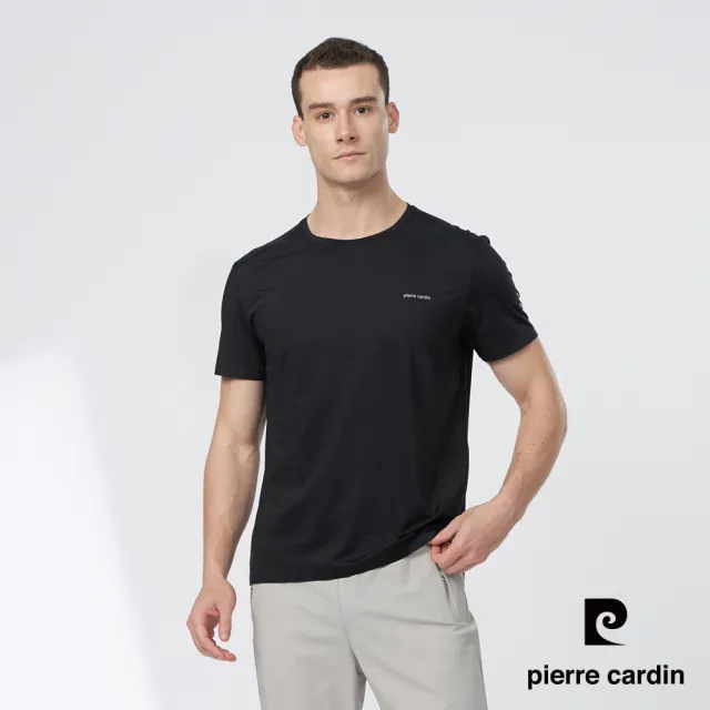 【pierre cardin 皮爾卡登】網路獨家 男女款 冰絲涼感彈性速乾圓領短袖T恤(多色任選)