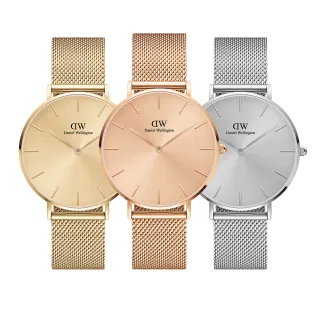 【Daniel Wellington】DW 手錶  Petite Unitone 36mm幻彩系列米蘭金屬錶-銀框(三色 DW00100472)