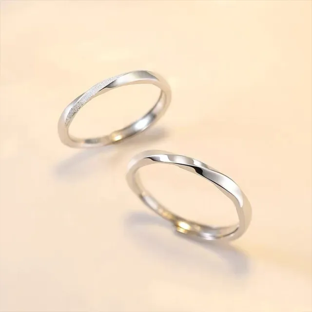 【LEEHER】結婚戒指/純銀戒指/細戒指/素戒指/訂婚戒指/情侶戒指/對戒/磨砂戒指/可調式戒指/銀戒指