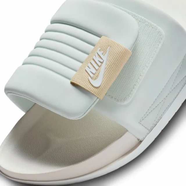 【NIKE 耐吉】OFFCOURT ADJUST SLIDE 拖鞋 男鞋 米 白 淺綠 魔鬼氈 調節(DQ9624-003)