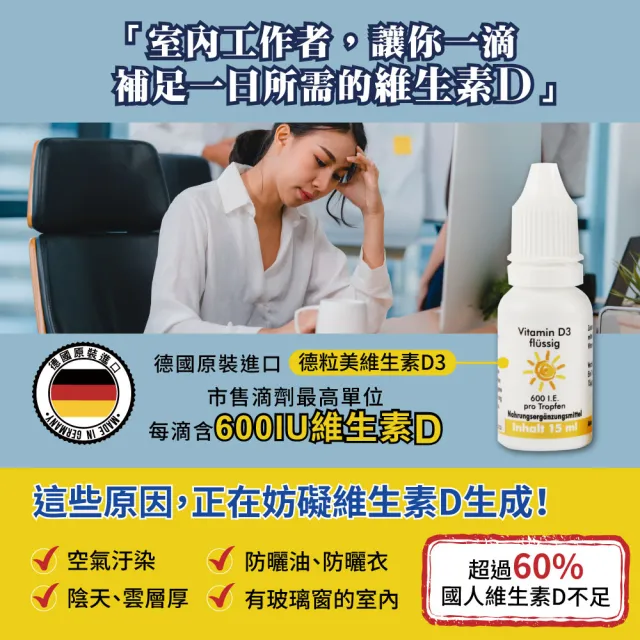【德國 Natural Fit 活粒適】維生素D3 15mL(非活性維他命D3 增進補鈣吸收)