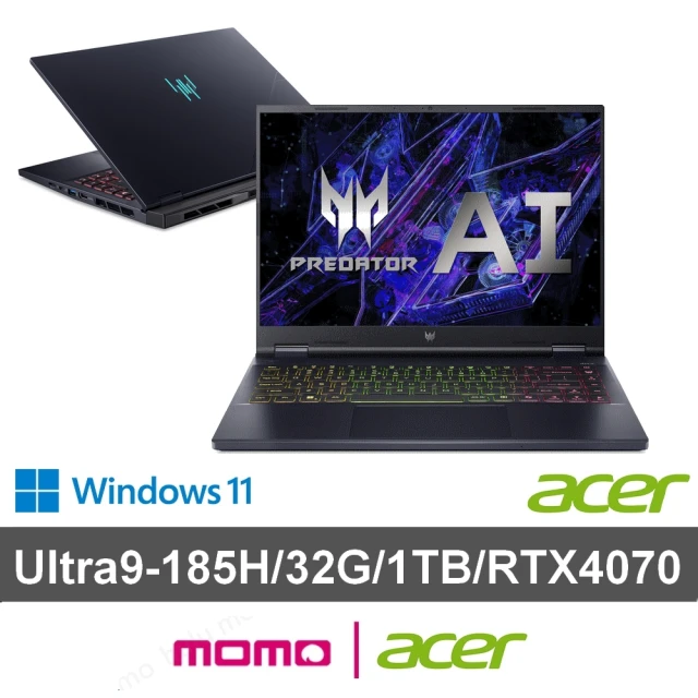 Acer 宏碁 16吋Ultra9 RTX4060 AI電競