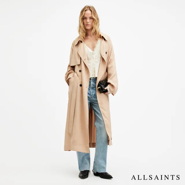 【ALLSAINTS】KIKKI 輕薄雙排扣風衣外套 W043OA(舒適版型)