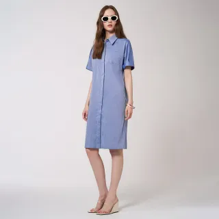 【MOMA】個性襯衫洋裝(藍色)