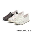 【MELROSE】美樂斯 日常美學編條牛皮厚底休閒鞋(綠)