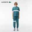 【LACOSTE】男裝-原創L.12.12徽章條紋短袖Polo衫(藍綠色)