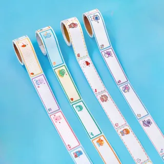 【芬菲文創】幼兒園膠帶型可愛卡通姓名貼 文具用品標簽貼(2卷)