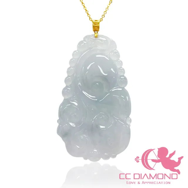 【CC Diamond】冰種龍牌玉墜(18K金)