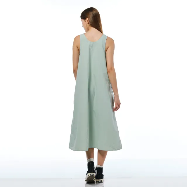 【JEEP】女裝 率性雙口袋背心洋裝(薄荷綠)