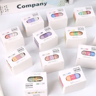 【Paper Play】和紙膠帶 甜點膠帶/和紙膠帶-可愛楓糖甜點主題5卷套組(12款任選)