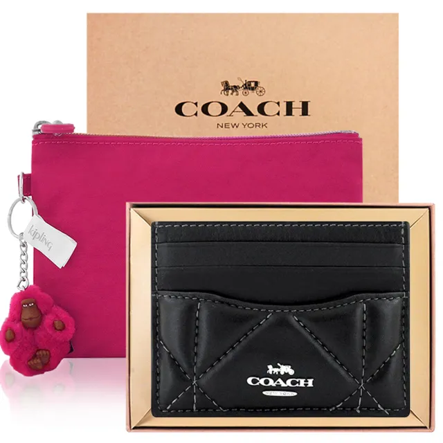 【COACH】手拿包+吊飾/名片夾/化妝包+禮盒or品牌提袋(多款多色任選/交換禮物)
