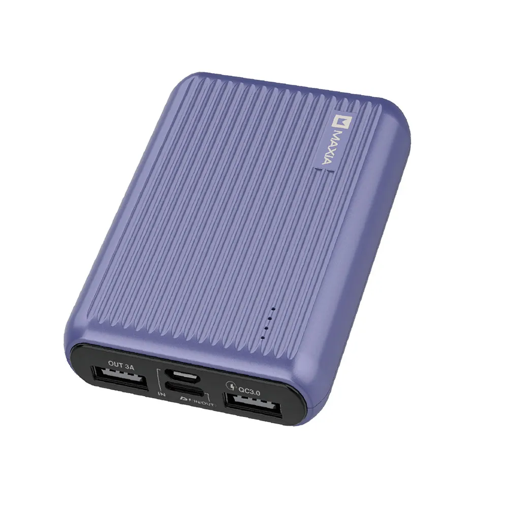 【MAXIA】2入組 MPB-F100 10000mAh 18W 3孔輸出 急速快充行動電源-星野紫(經典行李箱設計)