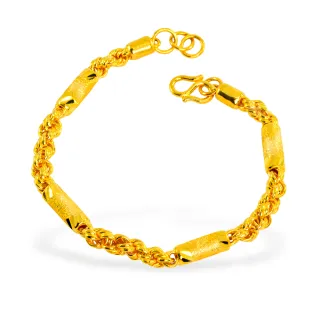 【福西珠寶】買一送珠寶盒9999黃金手鍊 圓管鑽沙麻花手鍊 4.5mm(金重：3.51錢+-0.03錢)