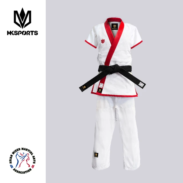 MKSPORTS AMMA認證短袖傳統道服 紅 MMA-02R