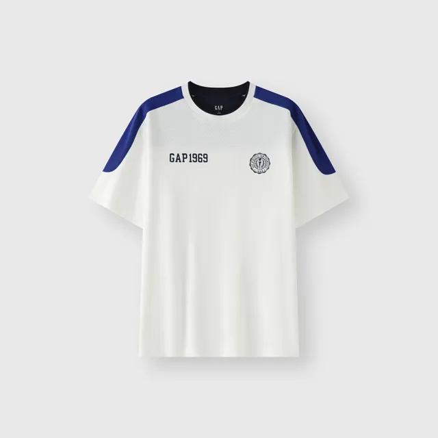【GAP】男裝 Logo純棉印花圓領短袖T恤-白色(496386)