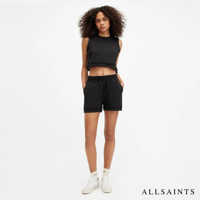 【ALLSAINTS】EWELINA 厚實純棉休閒短褲-黑 W001TA(常規版型)