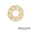 【Aphrodite 愛芙晶鑽】復古歐美風格典雅珍珠花環造型胸針(珍珠胸針 花環胸針)