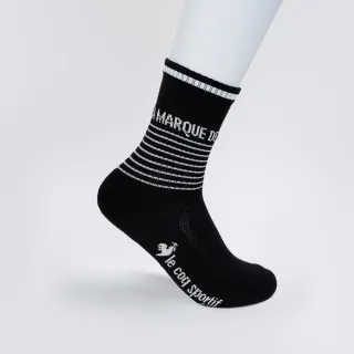 【LE COQ SPORTIF 公雞】高爾夫系列 女款黑色基本款百搭中筒襪 QLT0K012